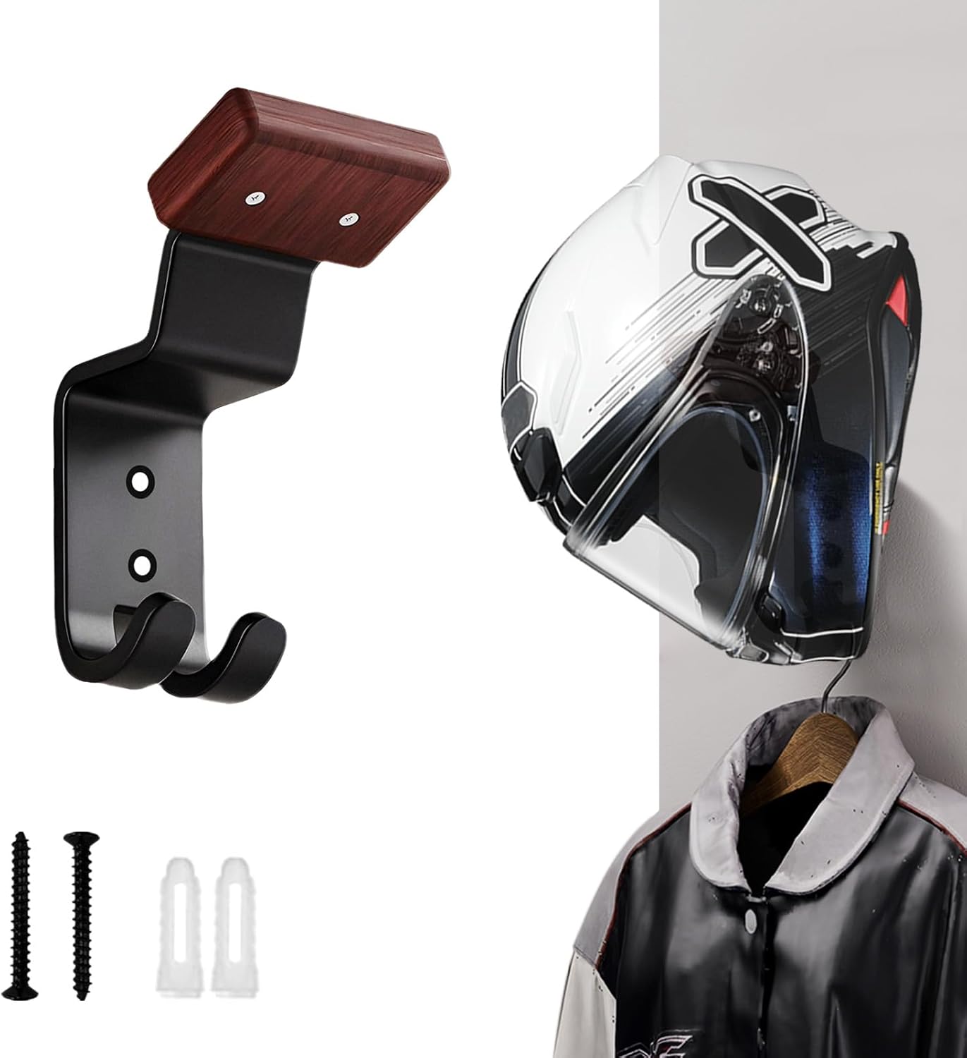 Cycling Gear Wall Hanger - Motorcycle Helmet Holder Wall Mount, Heavy