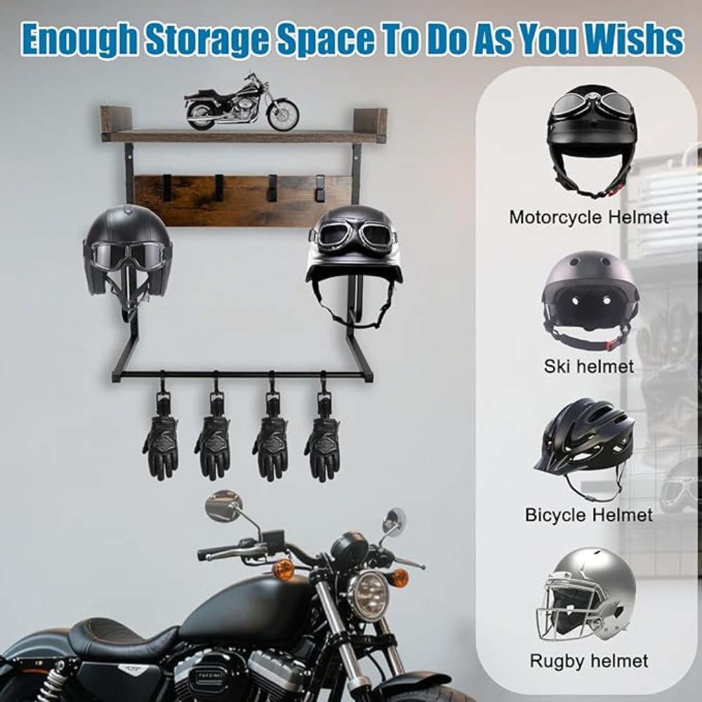 Motorcycle Helmet Holder with  - огляд і ціна Cycling Gear Wall Hanger