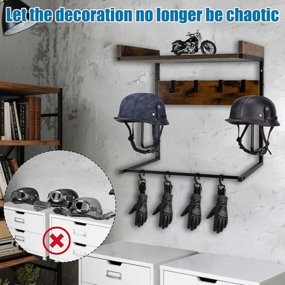 Motorcycle Helmet Holder with  - огляд і ціна Cycling Gear Wall Hanger