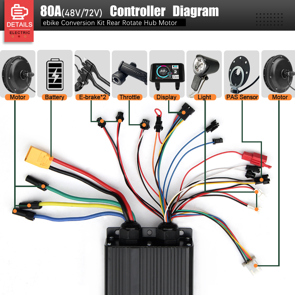 72V 3000W MTX39 E-Bike Convers - огляд і ціна Cycling Gear Kit