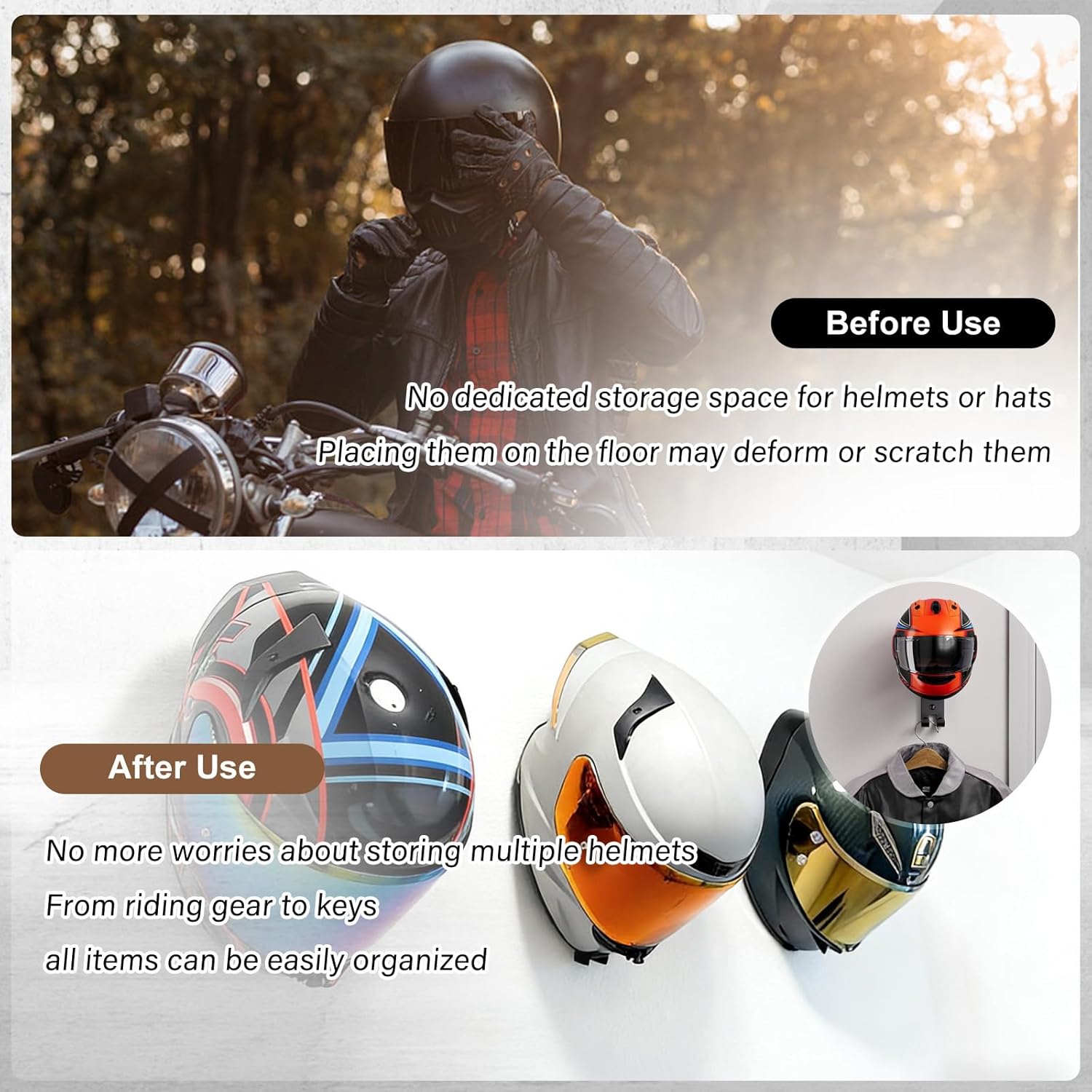 Motorcycle Helmet Holder Wall  - огляд і ціна Cycling Gear Wall Hanger